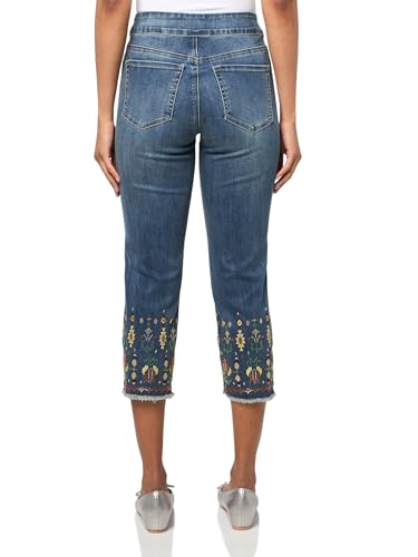 john mark Women's Five Pocket Pant with Beaded Details and Frayed Hem2