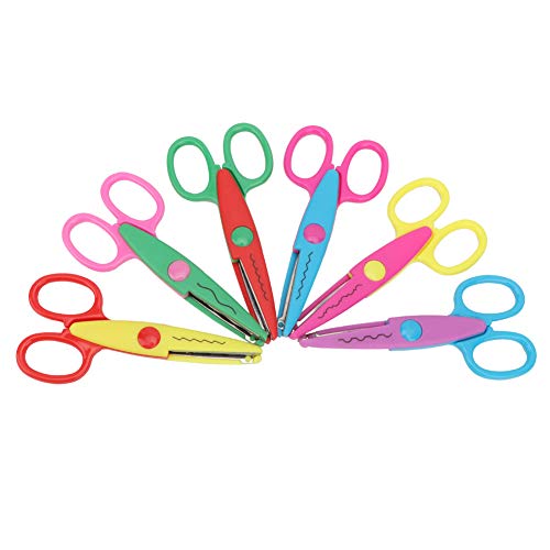 6 PCS Kids Paper Scissors Conjunto de Plástico de Plástico álbum de Fotos Segurança de Renda para Cr