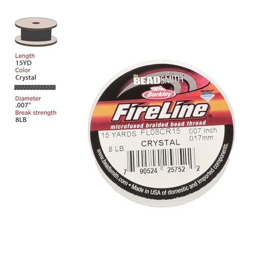 The Beadsmith Fireline by Berkley, Micro-Fused Braided Thread, 3-Pack, Crystal Color, 4lb., 6lb., & 8lb. Test, 15 Yard Spools - Image 4