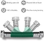 Plastair Ulink 180° Hose Kink Protector Drinking Water Safe Flexible Garden Hose Protector - Eliminates Crimping and Straining at Faucets for RV, Garden & Car Wash, Made in Canada, Green