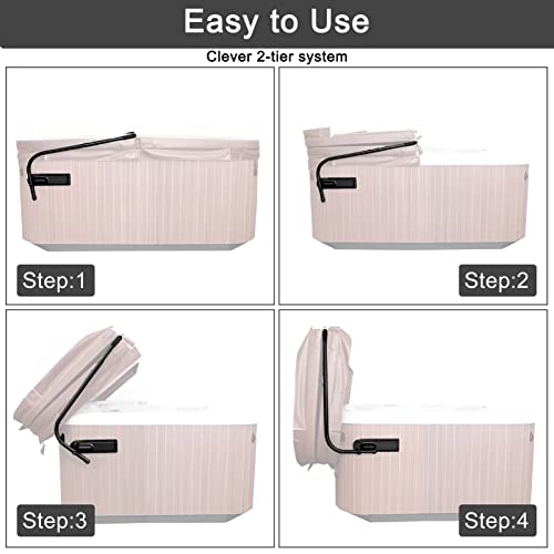 Spa Cover Lifts - Pivot Top Mount Spa & Hot Tub Cover Lift Removal System Reinforced Brackets with 3 Hook Towel Rack Fits Most Spas & Hot Tubs