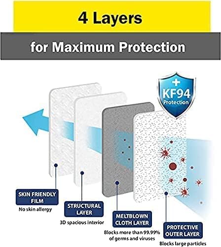 Akeman 50Pcs KF94 Protective 4-Ply Breathable Comfortable KF94-Fàce M?sk for Adult,Pink