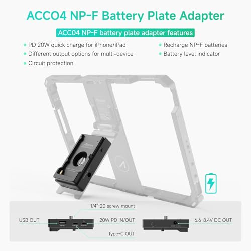 Image of Accsoon PowerCage II iPad Cage Protective iPad Case for iPads Gen 7,8,9,10,11 & i-Pad Air 3,4,5,6,7 & iPads Pro 10.5inch & 11inch M4, M5 Tablet Cage, Use with SeeMo /SeeMo 4K /CineView for Monitoring