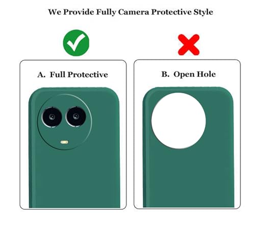 Image of A rtistque Liquid Silicone Back Cover Case for Realme C67 5G / 11 5G / 11X 5G / Narzo 60X 5G Shockproof TPU Soft Flexible with Camera Protection - Green