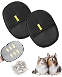 LiveThingYoung 2PCS Pet Hair Removal Glove for Dogs & Cats, Magic Brush Gloves for Furniture & Clothing, Electrostatic Gloves for Pet Hair, Durable & Pet-Safe Design