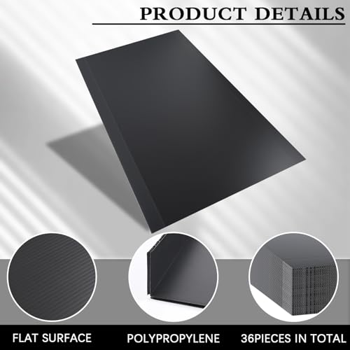 36 Pack 16 Attic Insulation Baffle, Black Durable Polypropylene Attic Baffles for 14½'' Rafter Bays with 2" Air Channel Rafter Vents Improve Roof Ventilation and Prevent Insulation Blockage