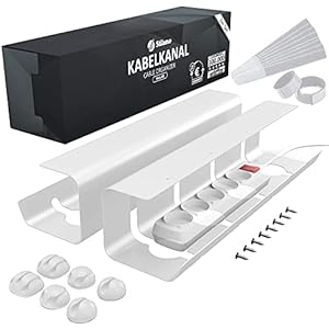 Raccogli Cavi Scrivania di Stilemo – Set da 2 Portacavi sotto Scrivania Super Robusti per Cavi Ordinati, Acciaio al Carbonio, fino a 5kg – Organizzatore di Cavi – Stile Minimalista per Ufficio