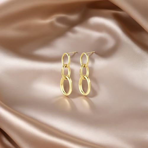 14K Gold Plated Drop Dangle Earrings for Women with 925 Sterling Silver Posts Hypoallergenic Multiple Styles Trendy Gold and Silver Plated Dangle Earrings Lightweight ＆ Dainty Jewelry Gifts4