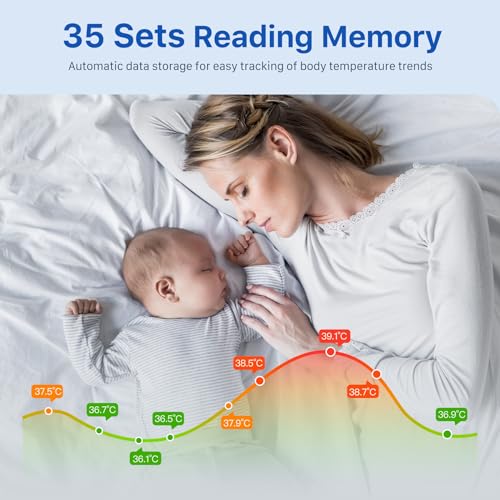 Forehead Thermometer, Accurate Readings, Better Measurement Experience, Non-Contact Digital Infrared Thermometer, Fever Alarm, Mute Mode, Thermometers for Baby, Kids and Adults - Black - Image 6