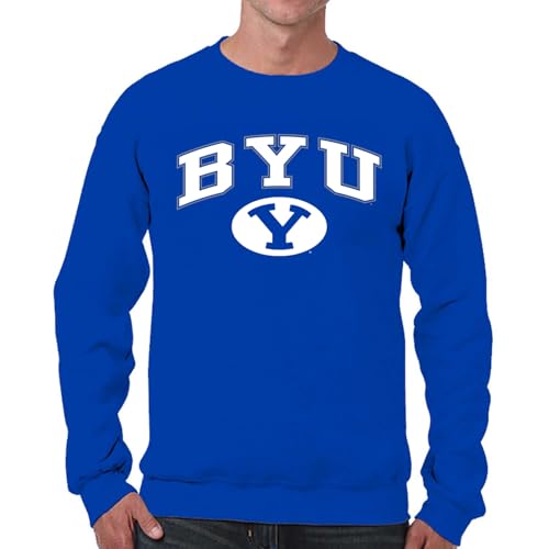 Image of NCAA College Sweatshirt Fleece Crewneck Pullover for Men and Women | Officially licensed NCAA college gameday crewneck pullover - 9 oz fleece lined sweatshirt with arch and logo design
