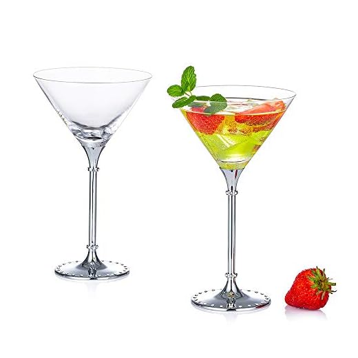 Nuptio Exquisitas Copas de Cóctel Martini Margarita Juego de 2 - Policarbonato, 7.8 Onzas, Copas de Vino para Cóctel Martini Margarita, Copas de Cóctel Martini para Centros de Mesa Fiestas Bar