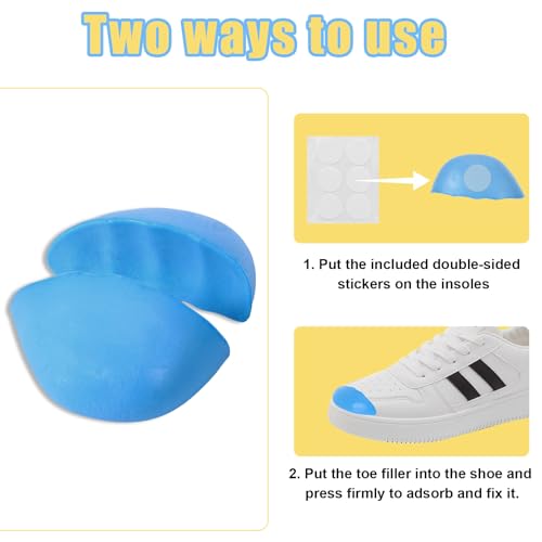 Image of Shoe Filler for Too Big Shoes Women and Men,Shoes Too Big Inserts, Can Be Used to Fill The Inside of The Footwear ,Cushion The Pressure and Prevent Slipping Off (3 Pairs Large Size, Blue)