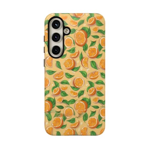 Coque rigide brillante Samsung S24 Plus au design exclusif fruits oranges