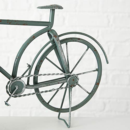 Whw Whole House Worlds Rustic Fat Tire Bicycle Clock, Quartz Movement, Analog Time Piece, Metal, 15.25 L X 2.0 W X 9.5 H Inches, 1.25 Lbs, For Tables, Desks And Mantels, Distressed Minty Blue Green #TOP5