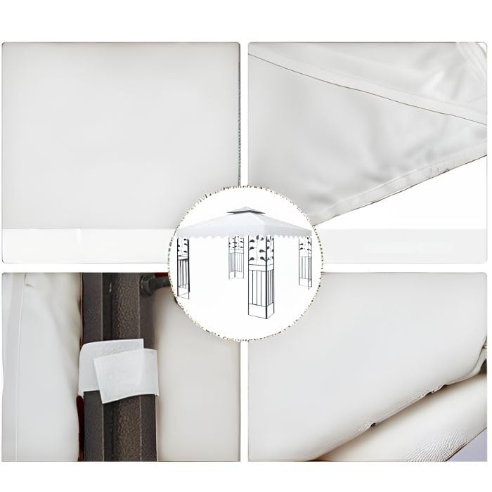 San Marco Telo di Ricambio per Gazebo 3x3 mt Bianco da 180 gr/mq, Resistente ai Raggi UV, Resistente alla Pioggia, completo di Camino Antivento