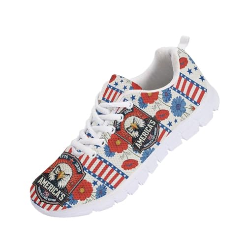 Image of GIFTPUZZ Mens Lace Up Athletic Trainers Running Sneakers Wedge Breathable Gym Lightweight Sports Tennis Shoes