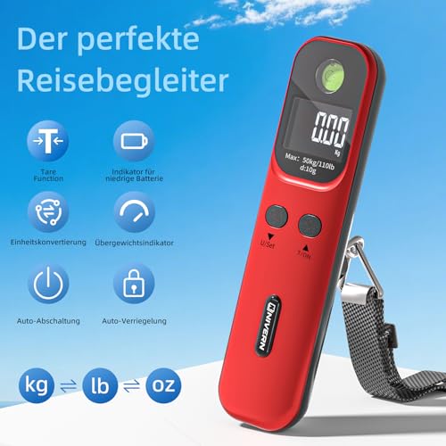 Luggage Scale, Digital Suitcase Weighing Scales for Travel, 110lb/50kg Capacity, Portable Hanging Scale with Backlit LCD, Essential Travel Essentials for Frequent Flyers & Holiday Makers - Image 4