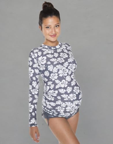 Oceanlily UV Protection 50 UPF Long Sleeve Maternity Swim Shirt - Women's Swimsuit Coverup - Ruched Rash Guard4