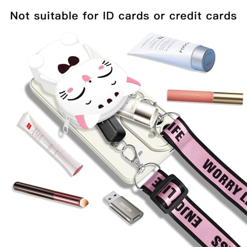SGVAHY for Samsung Galaxy A17 5G Case, Cute Pink Lucky Cat Coin Purse Fancy Phone Case for Women Girls with Crossbody Strap Kawaii Soft Silicone Cover for Galaxy A17 5G by SGVAHY - Used condition - Image 4