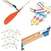 Toyvian 10Pcs Rubberband Powered Airplane Kits Flying Glider Planes Toys Windup Flying Copter Toys Handout Glider Model Kids Party Favors
