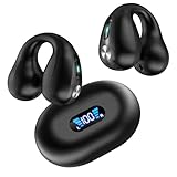 イヤーカフ イヤホン 骨伝導 イヤホン bluetooth txzz OWS 空気伝導 耳挟み式 bluetooth 塞がない ワイヤレス オープンイヤー 音漏れ抑制 耳を塞がない 数字LEDディスプレイ 接続瞬時 超軽量 快適装着感 Type‐C急速充電 外の音が聞こえる テレワーク/トレーニング/サイクリング (ブラック)
