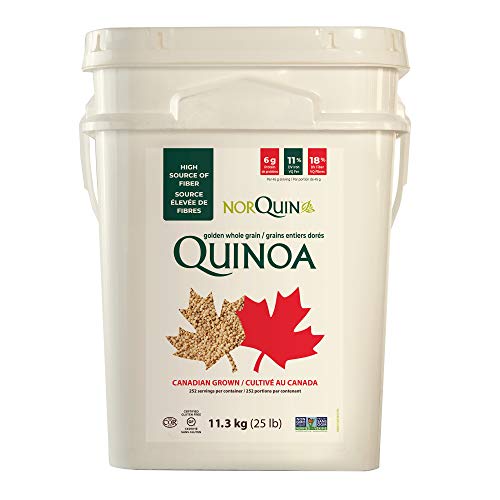 NorQuin Golden Quinoa Pail 252 Servings / 25 lbs - Big Bulk Bucket Great For Food Storage, Restaurants & Wholesale - Perfect Rice & Grain Alternative - Kosher Certified, Gluten Free, Non-GMO