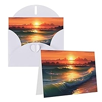NONHAI Greetings Cards With Envelopes Thinking Of You Card Sunset