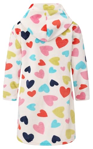 Image of Kids Hooded Bathrobe Girls Soft Plush Hooded Flannel Pajamas Sleepwear Boys Spa Robe