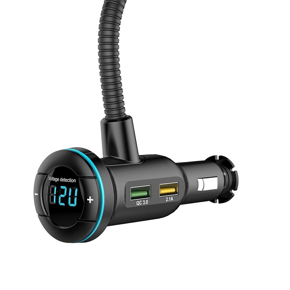 YONGYAO BT14 Car Bluetooth Dual Screen Vivavoce Lettore MP3 Trasmettitore FM Caricabatteria da Auto Supporta Il rilevamento della Tensione degli Effetti sonori EQ