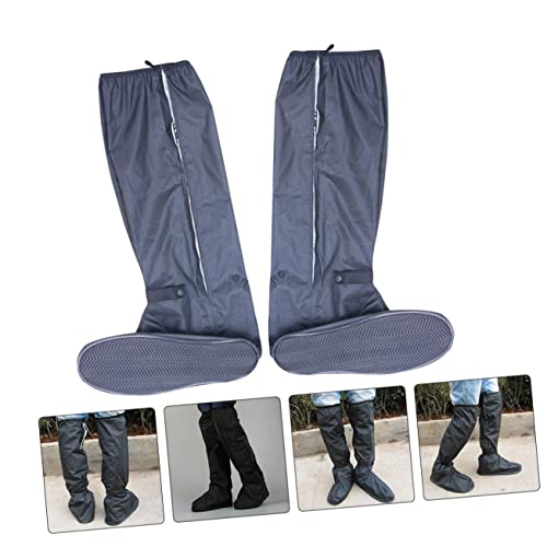 1 par de fundas impermeables para zapatos para lluvia, reutilizables, gruesas, con cremallera y diseño antideslizante, para hombres, niños y niñas miniatura 7