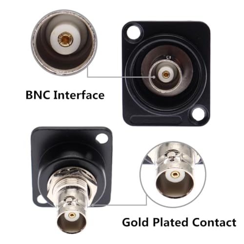 Conector BNC pasamuros tipo D PENGLIN acoplador hembra para vídeo SDI chasis coaxial 5