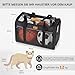 Morpilot Katzentransportbox für große Katzen & Welpen bis 12 kg, Transportbox Katze mit 4-seitigem Mesh, atmungsaktiv & komfortabel, Hundebox mit doppelseitiger weicher Unterlage und klappbarem Napf