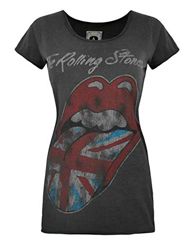 Image of Amplified Rolling Stones UK Lick Women's T-Shirt Charcoal