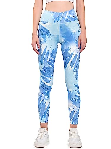 Image of TECHNOSPORT Womens Skinny Fit Activewear Tights for Running, Gym, Sports and Regular Use, Antimicrobial and Printed