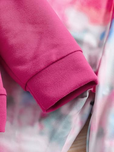 Image of Girls Sweatshirt Outfits Fashion Pullover Tracksuit Tie-dye Leggings Sweatpants 2 Piece Pant Sets Size 1-8