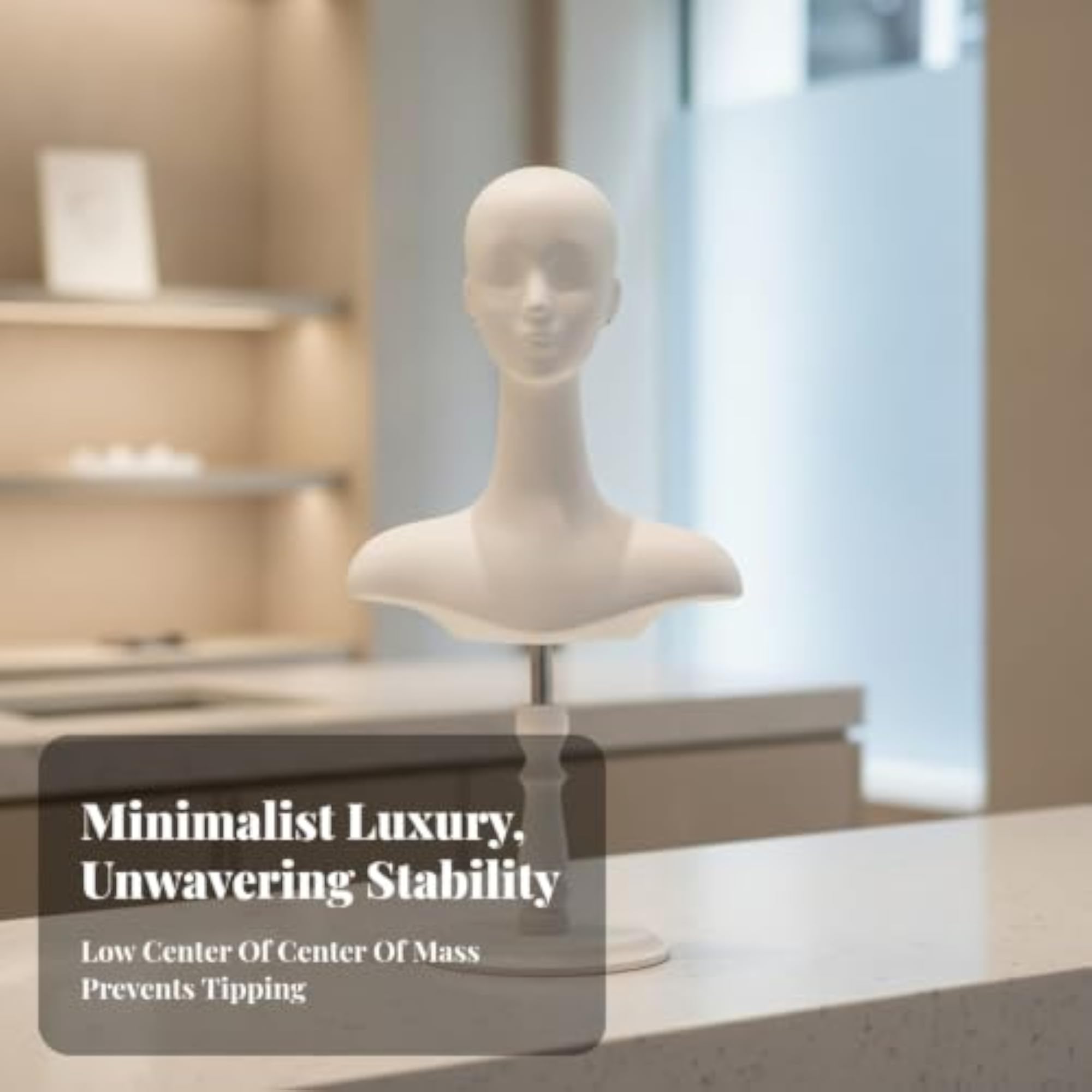 Versatile Head with Stand Tabletop Hairpiece Display Stand