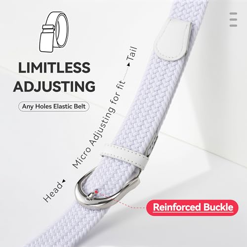 Image of Mile High Life | Braided Stretch Elastic Belts | Pin Oval Solid Black Belt Buckle | PU Loop End Tip Men /Women /Junior Belt