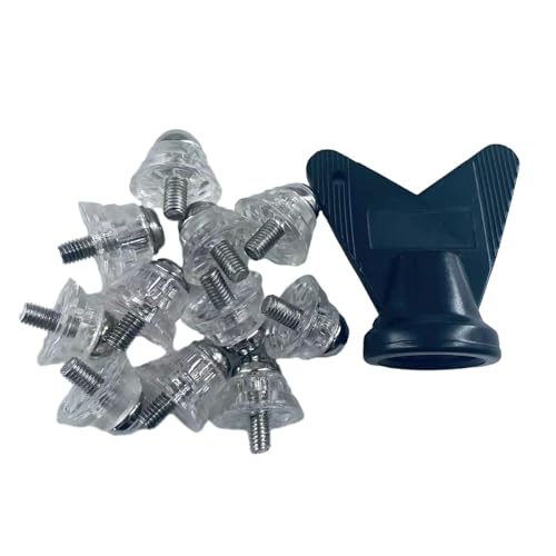 12x Football Shoe Spikes Replacement Spikes for Turf Firm Ground Rugby Soccer Athletic Sneakers Competition (8X 13mm, 4X 16mm) Clear