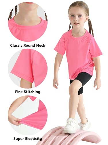 Image of Poroka 3 Pieces Girls UPF 50+ Sun Protective Rash Guard Toddler Swim Shirt Quick Dry Toddler Girl Sports Shirt