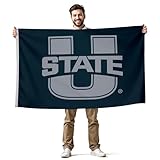 Utah State Aggies College Sports Printed Flag - NCAA Licensed - Nylon - School Banner (Blue, Gray) (3' x 5')