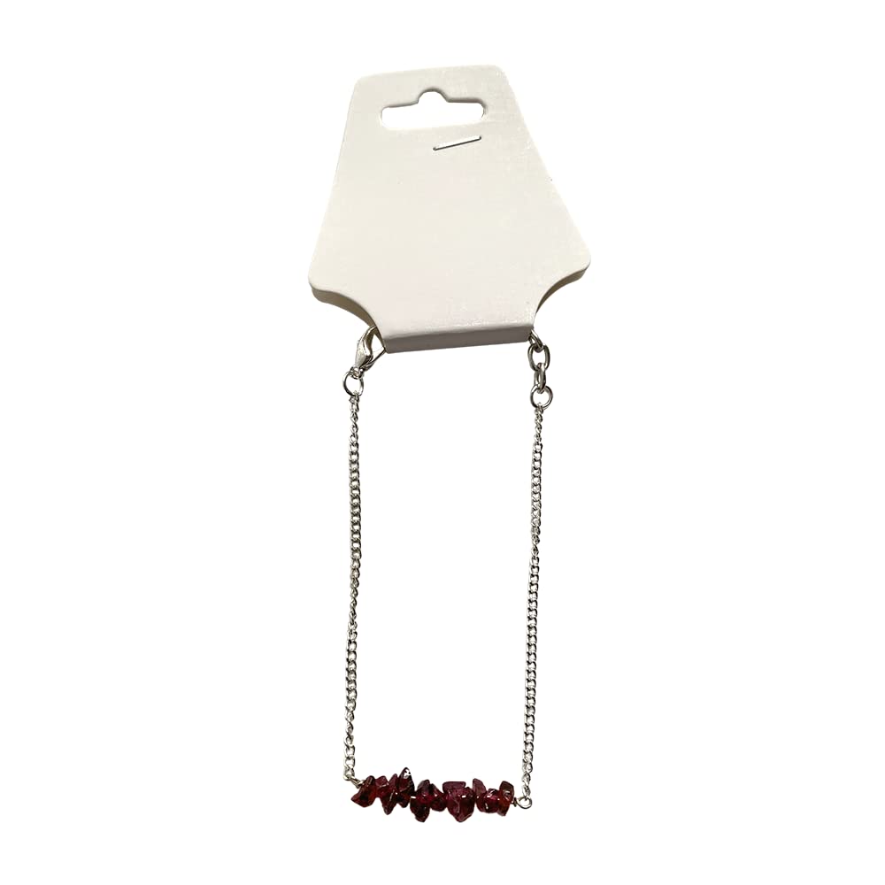 VIE Silver Chain Chips Bracelet, Hessonite Garnet, One