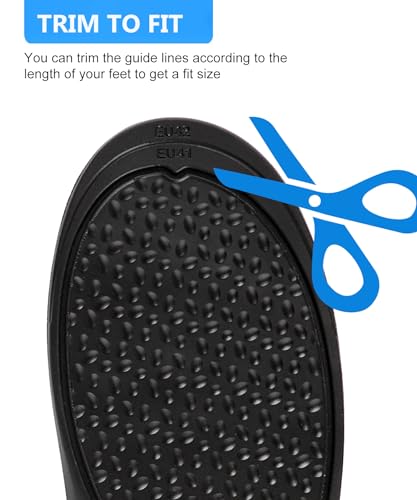Image of TIESTRA Massaging & Cushion Gel Work Insoles - All-Day Comfort for Standing & Walking, Arch Support Shock Absorbing Inserts Relieve Sore Feet & Tired Legs, Trim to Fit (Women 6-7, EU 37-38)