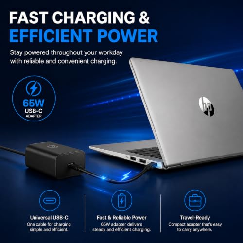 Image of HP ProBook 4 G1iR 14 Laptop | Intel Core 5 120U Processor | 8GB DDR5 RAM | 512GB PCIe NVMe SSD | 14-Inch Display | Intel Wi-Fi 6E, Bluetooth 5.3 | DOS | 65W USB Type-C Adapter (CC0M1AT)