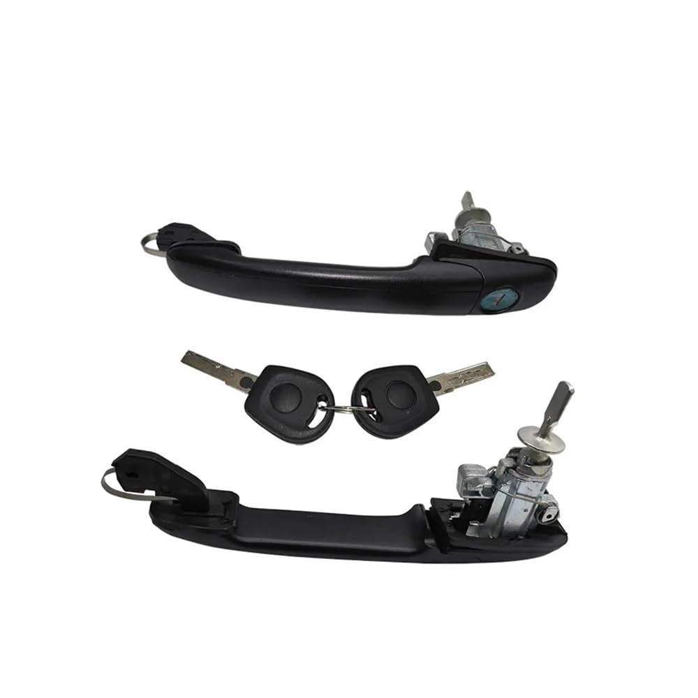 Ymyyqw 2 Piece Car Outer Door Handle 6K0837205 6K0837206 Car Front Left Right Door Handle With Lock Barrel For Galaxy 1995-2006 33Mm Pin Length