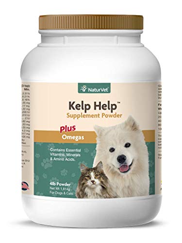 NaturVet Kelp Help Plus Omegas for Dogs and Cats, 4 lb Powder, Made in USA by NaturVet