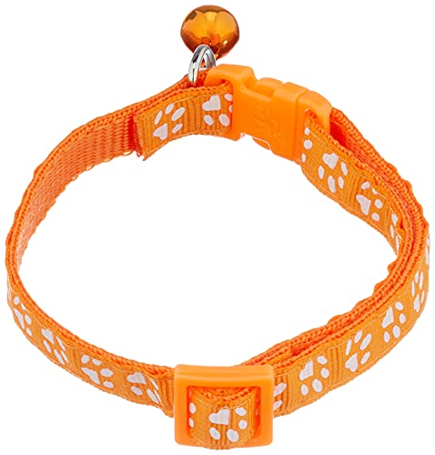 Collier pour chat avec clochette et sangle orange réglable