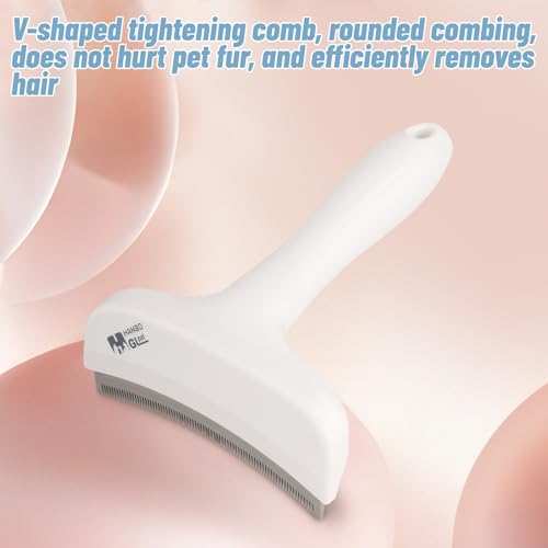 Pet Deshedding Brush - Deshedding Brushes for Undercoat, Cat Hair Brushes for Shedding, Cats Grooming Brush, for Dogs, Cat, Shedding, Short Haired Cats, Dog Comb (White) - Image 3