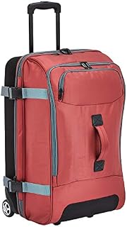 AmazonBasics Rolling Travel Duffel Bag Luggage with Wheels, Medium, Red