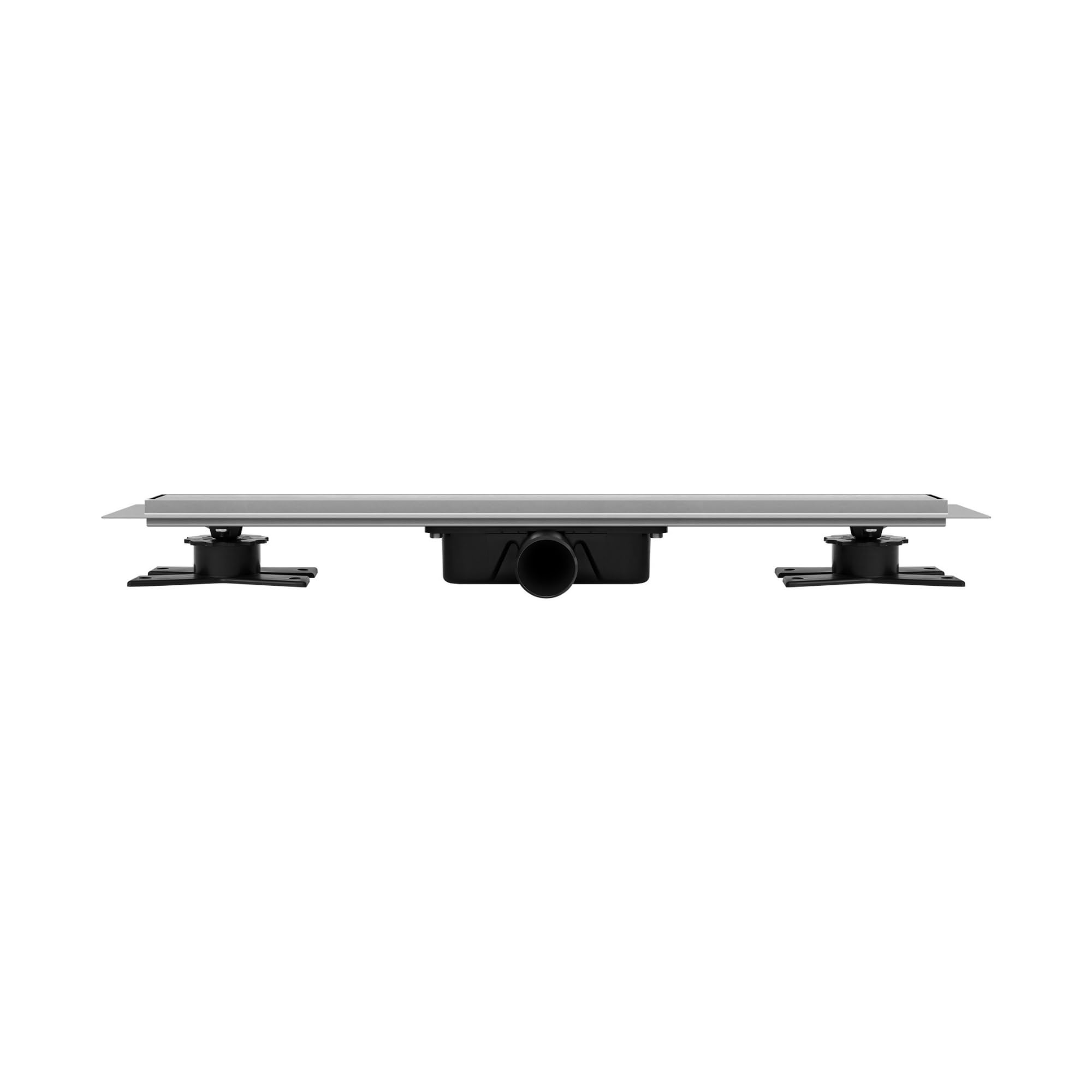 Canaleta de ducha Premium SLX Duo – Acero inoxidable AISI 304, óxido enlosable, sifón Ø50, colador de pelo, patas de montaje, manguito de sellado, 60 a 100 cm (60 cm)