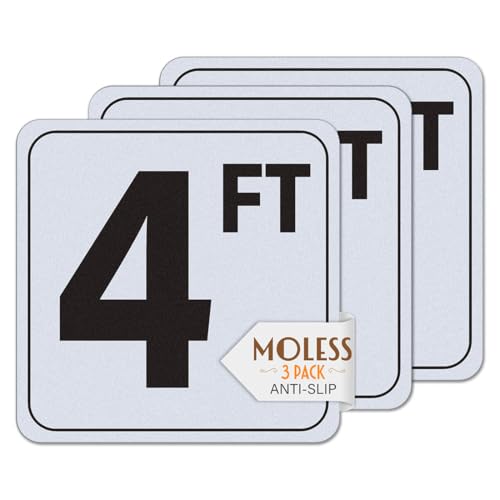 MOLESS 4FT Pool Depth Markers 6x6 Anti-Slip Vinyl Pool Sticker 3 Pack